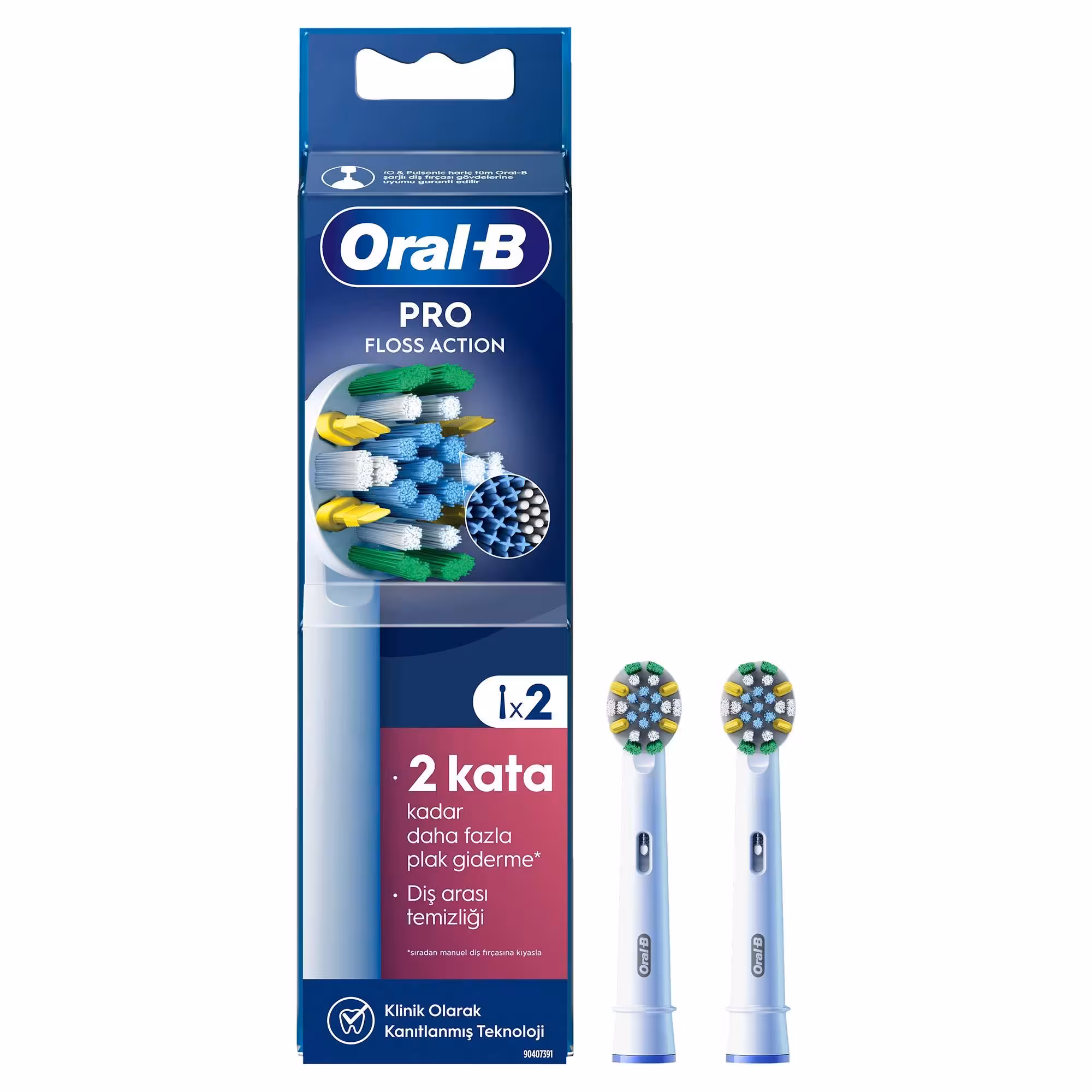 سری یدک مسواک برقی اورال-بی مدل PRO Floss Action بسته 2 عددی