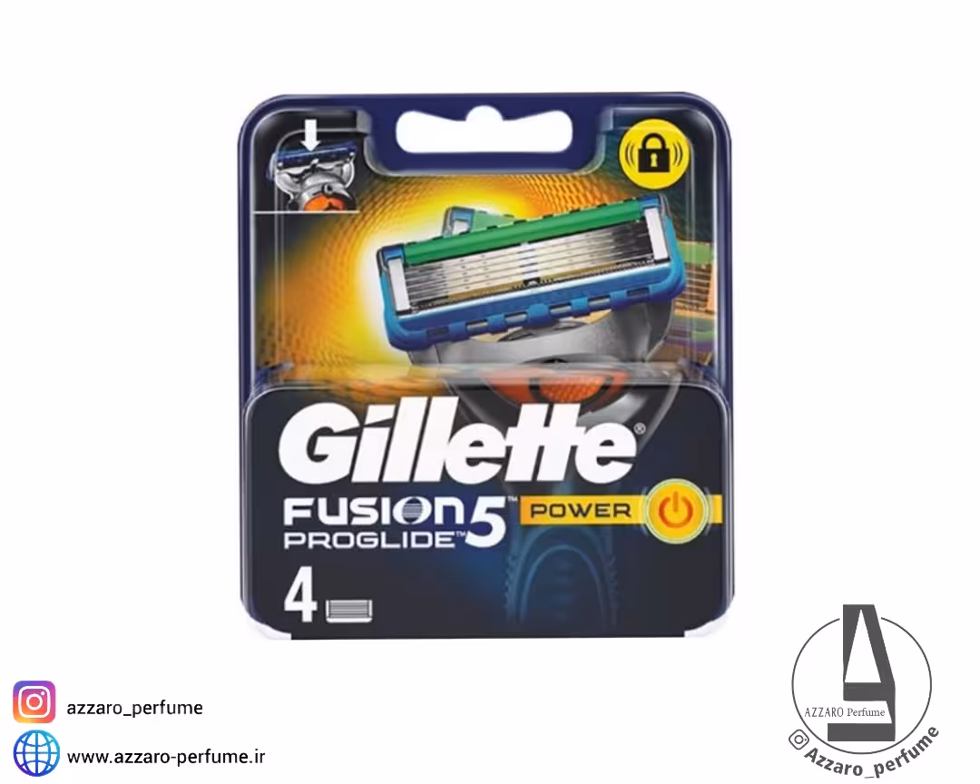 تیغ یدک ژیلت مدل فیوژن 5 پروگلاید پاور بسته 4 عددی اصل آلمان Gillette Fusion 5 ProGlide Power