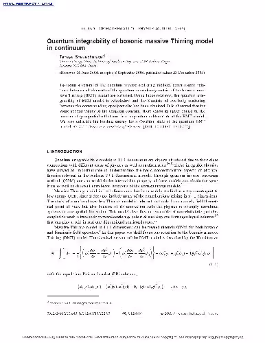 خرید و دانلود نسخه کامل کتاب Quantum integrability of bosonic massive Thirring model in continuum