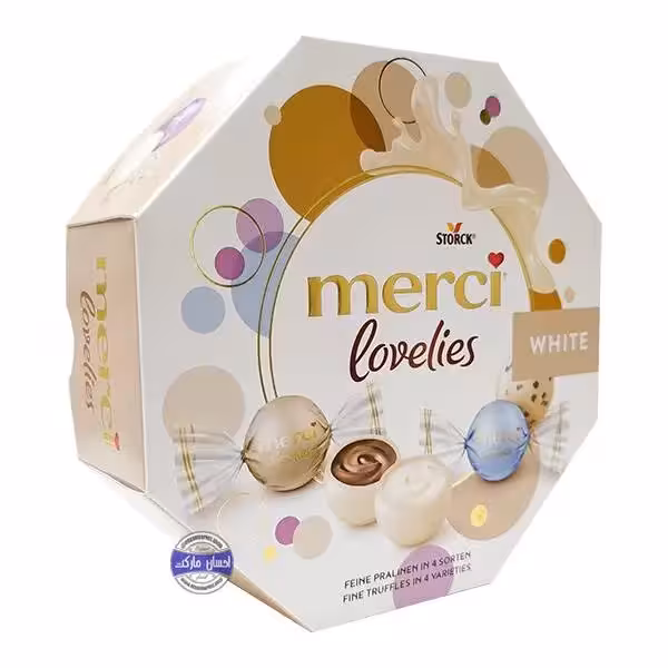 شکلات سفید کادویی مرسی 4 طعم 185 گرمی