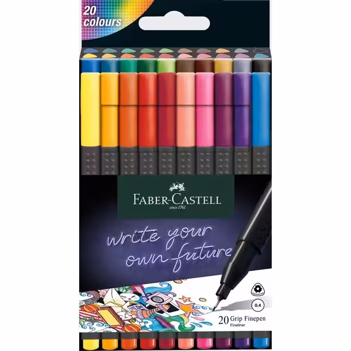 فابرکاستل ماژیک روان نویس سر نمدی گریپ 20 تایی FABER CASTELL Grip Finepen 151620