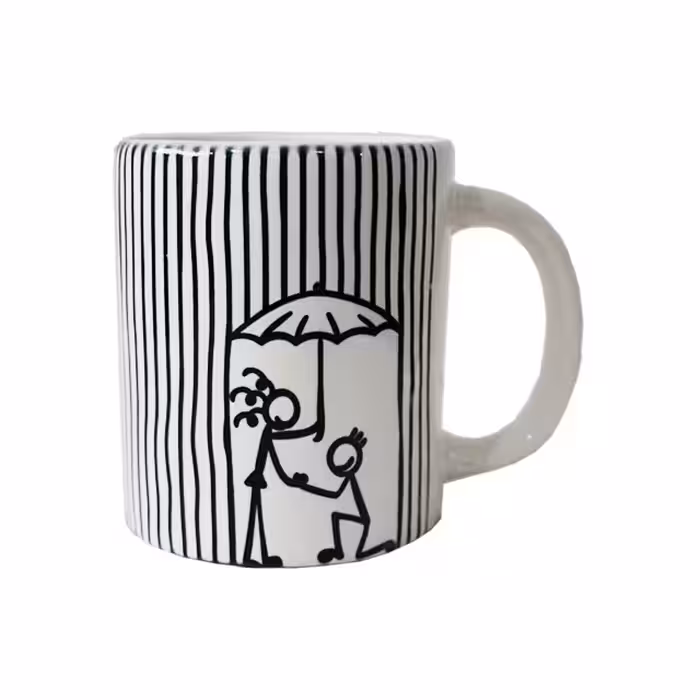 ماگ سرامیکی عاشقانه طرح راه راه