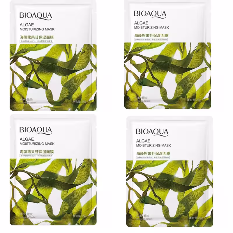 ماسک صورت بایو آکوا مدل algae کد bqy75005 وزن 25 گرم مجموعه 4 عددی