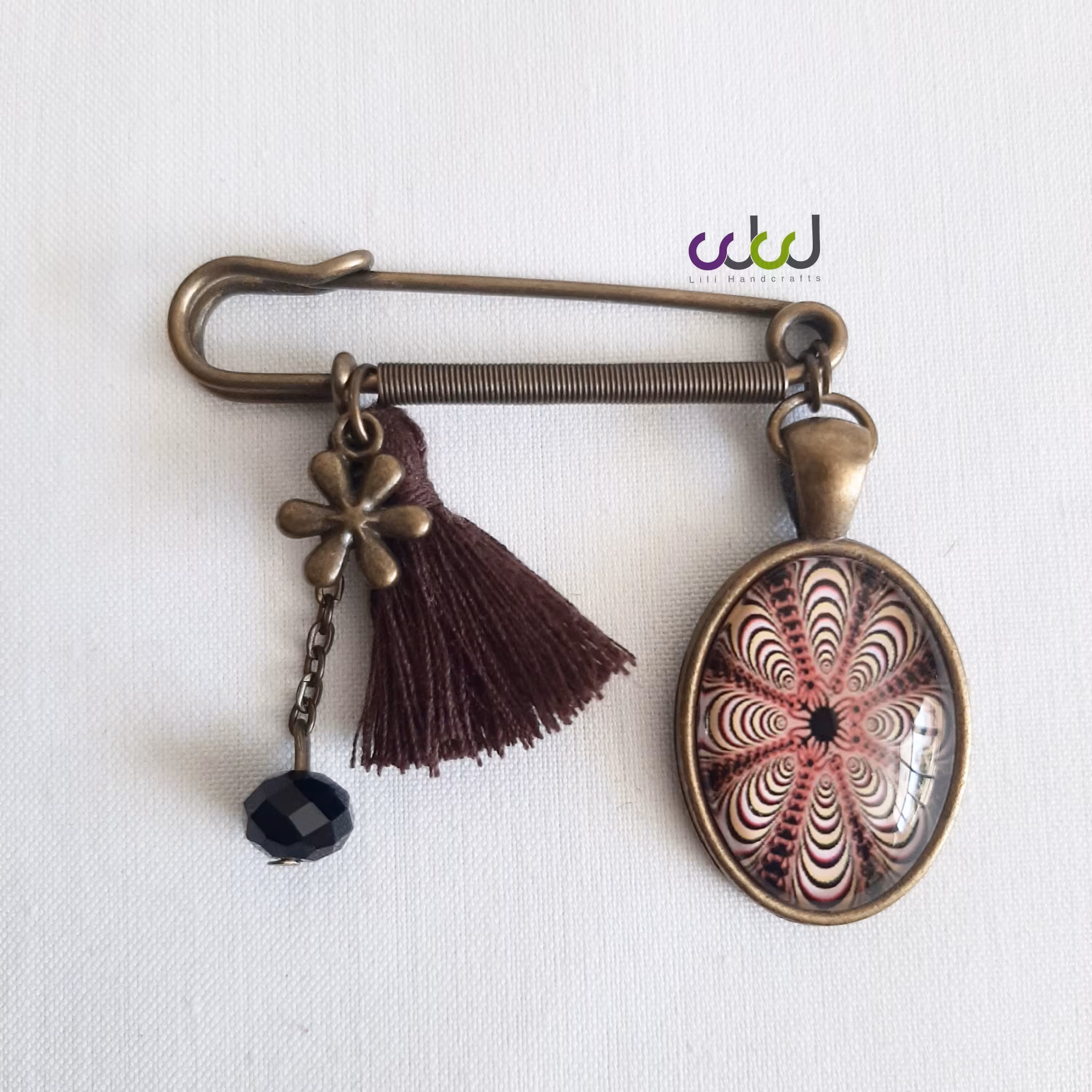 سنجاق سینه اسکاتلندی دستساز طرح سنتی بیضی زیورآلات زنانه ، پانچو و مانتو بافت 