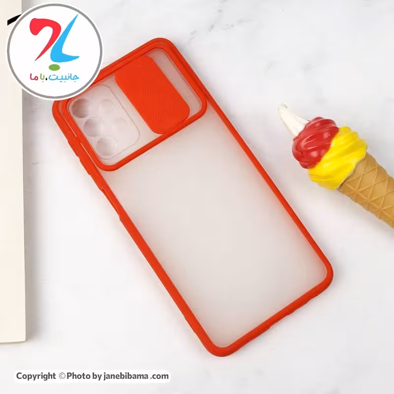 قاب PC مات سامسونگ Samsung A32 5G مدل محافظ لنزدارکشویی - قرمز