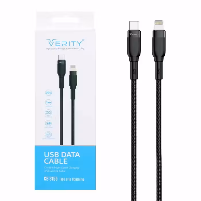 کابل شارژ Verity Type-C to Lightning مدل CB 3155 – مشکی