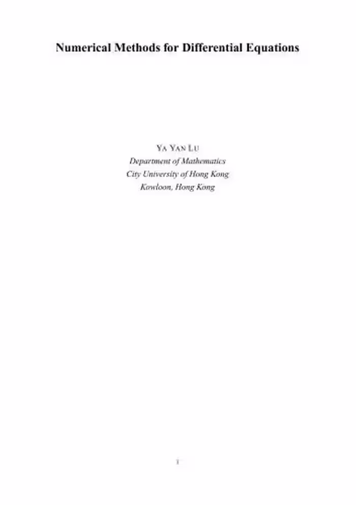 خرید و دانلود نسخه کامل کتاب Numerical Methods for Differential Equations