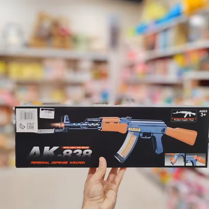 اسباب بازی تفنگ چراغدار کلاش AK838