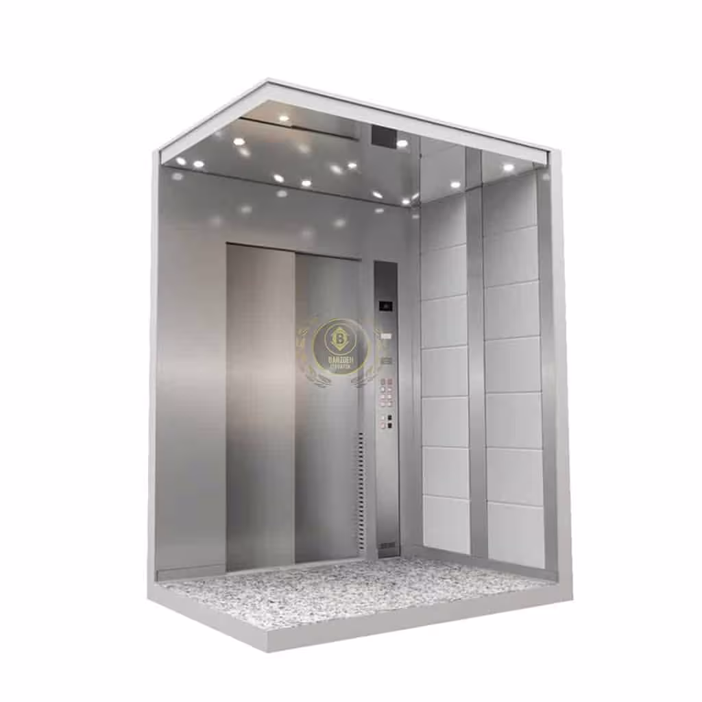 کابین آسانسور استیل نقره ای کد 10204