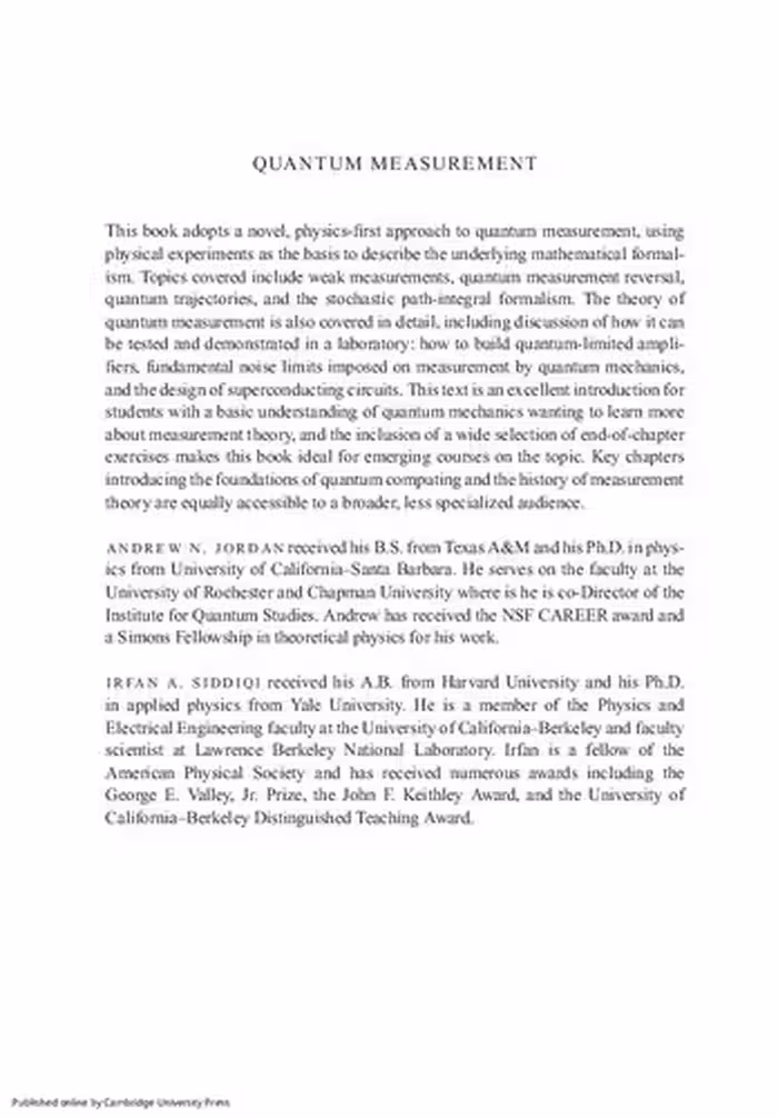 خرید و دانلود نسخه کامل کتاب Quantum Measurement: Theory and Practice