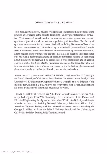 خرید و دانلود نسخه کامل کتاب Quantum Measurement: Theory and Practice