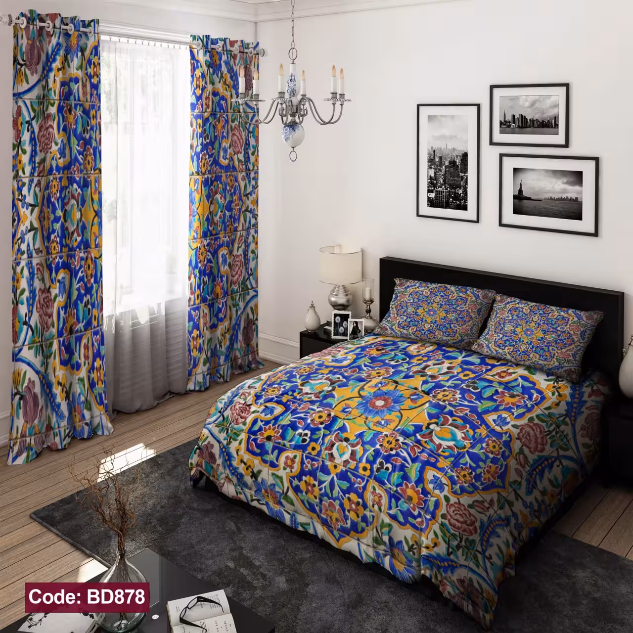 ست 6 تکه روتختی مخمل ضد لک ترک طرح بزرگسال کد 878