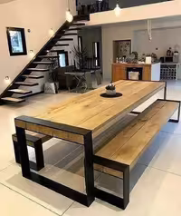 نیمکت چوب وفلز (با چوب 7 سانت)کد روستیک  6295