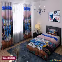 ست اتاق خواب پسرانه طرح اسمورف ها کد BD1050