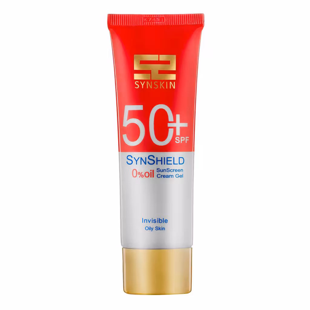 ژل ضد آفتاب بی‌رنگ فاقد چربی ساین شیلد  SPF50 ساین اسکین Synskin