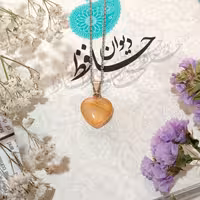 گردنبند سنگ عقیق زرد اصل کد 013با کیفیت درجه یک به همراه زنجیر استیل