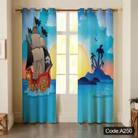 پرده پانچی مخمل چاپی پسرانه کد a  250