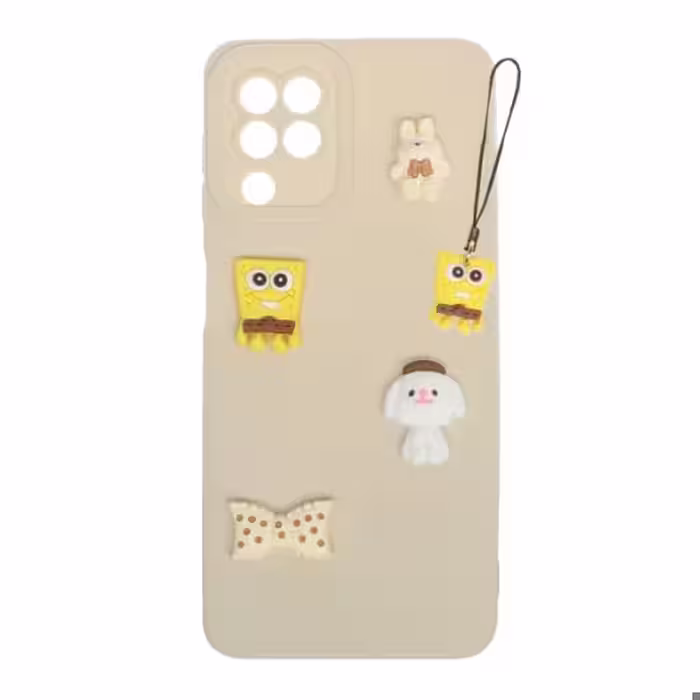قاب گوشی عروسکی برجسته همراه با ست آویز برای Samsung A22-4G / M32-4G / F22 طرح 364