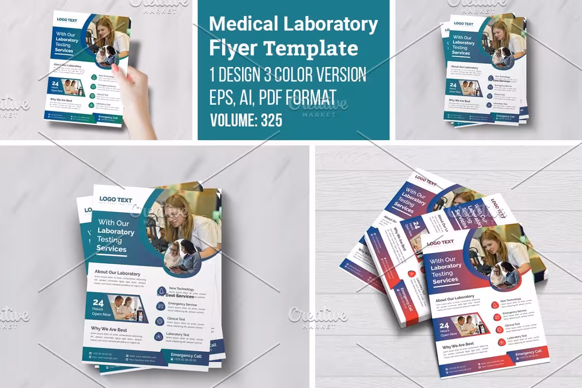 دانلود طرح تراکت Medical Laboratory