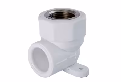 زانو بوشن فلزی دیواری سفید1/2*25 آذین کد 20112