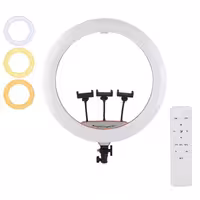 رینگ لایت مدل LJJ-22 به همراه 3 عدد هولدر گوشی و ریموت کنترل