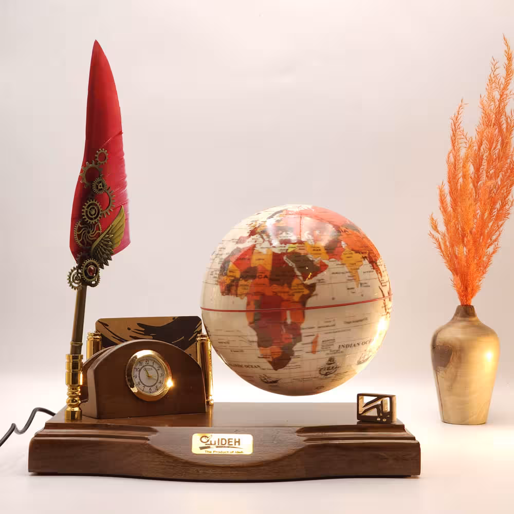 ایده کره جغرافیایی ساعت دار سایز 14 معلق 130 IDEH Geographical