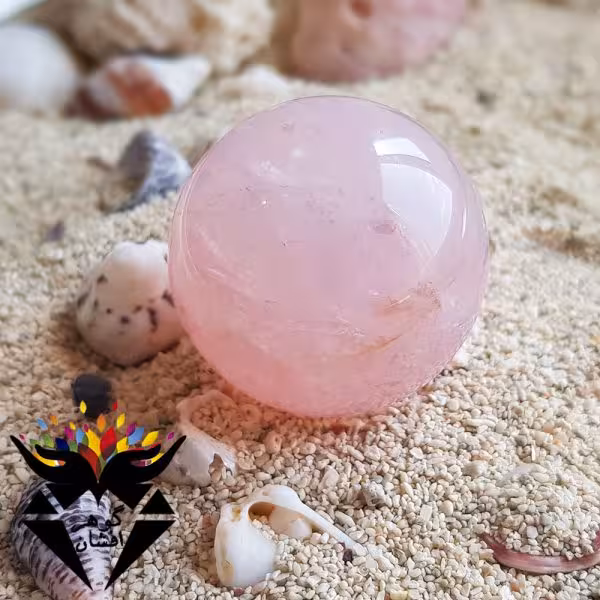 گوی کوارتز صورتی اصل کوچک H3035