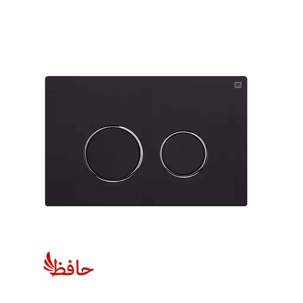 صفحه کلید فلاش تانک توکار ایران مدل گرد مشکی با رینگ کروم