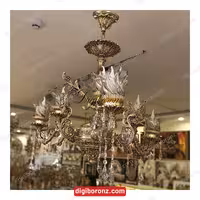 لوستر 6 شعله ویکتوریا یاسی بزرگ طلایی