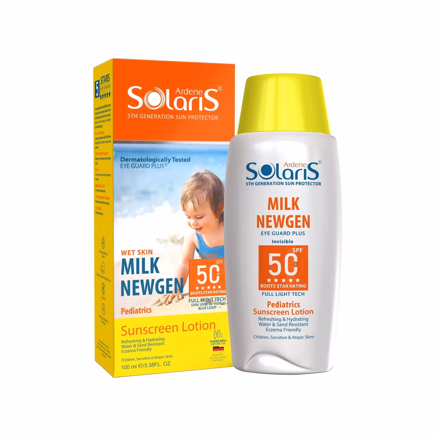 لوسیون ضد آفتاب کودک میلک نیوژن SPF50 سولاریس آردن