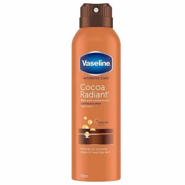 اسپری لوسیون بدن وازلین مدل Cocoa Radiant حجم 190میل