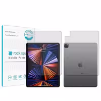 گلس صفحه نمایش و پشت تبلت اپل iPad Pro 12.9 (2021) مدل نانو هیدروژل شفاف برند راک اسپیس کد XLXL