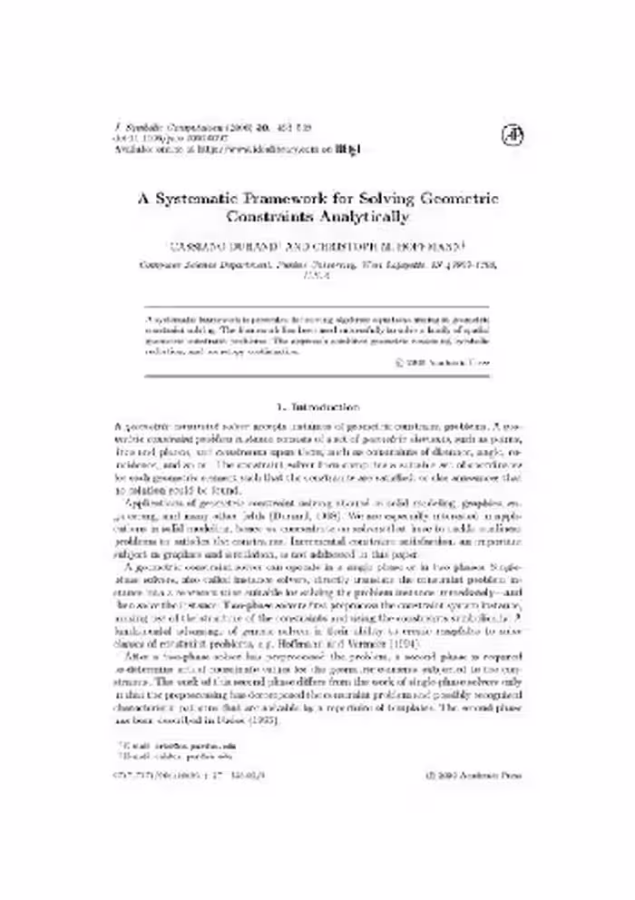 خرید و دانلود نسخه کامل کتاب Analytic solution of geometric constraints