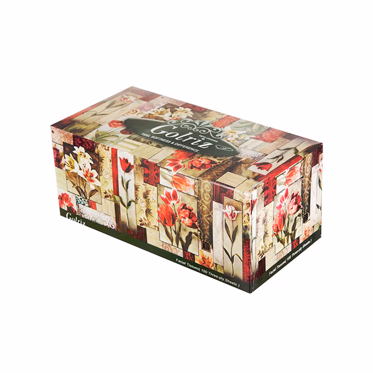 دستمال کاغذی طرح زنبق گلریز 300 برگ دو لایه