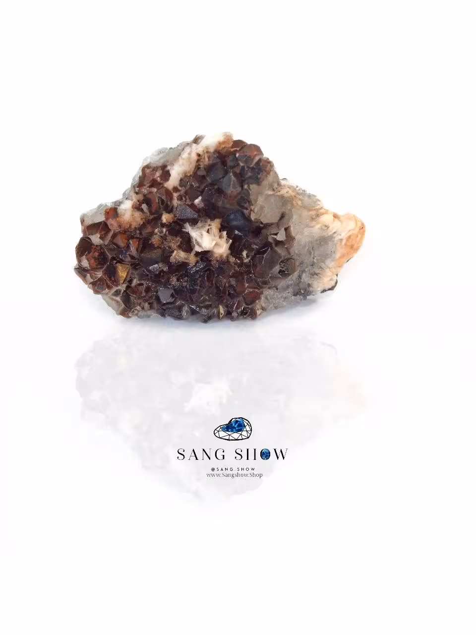 سنگ اسموکی کوارتز با رو رشدی هماتوئیدی کوارتز S571