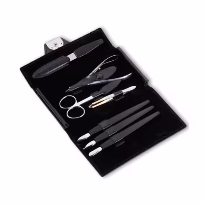 ست مانیکور حرفه‌ای زولینگن آلمان مدل FD-222-N با کیف چرمی و ابزار فولادی ضدزنگ – مناسب برای استفاده خانگی و حرفه‌ای