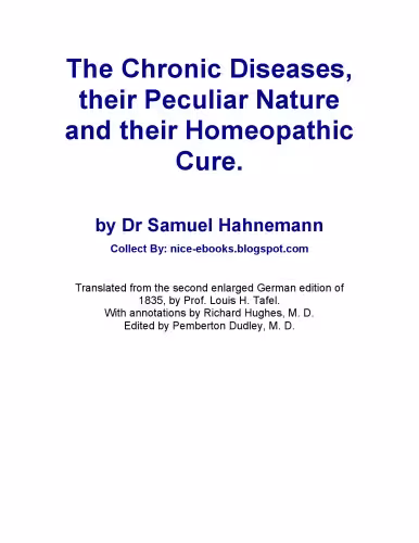 خرید و دانلود نسخه کامل کتاب The Chronic Diseases, their Peculiar Nature and their Homeopathic Cure