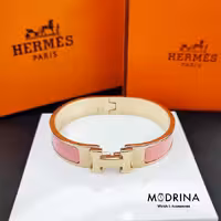 دستبند هرمس (Hermes) صورتی رزگلد