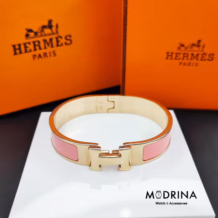 دستبند هرمس (Hermes) صورتی رزگلد
