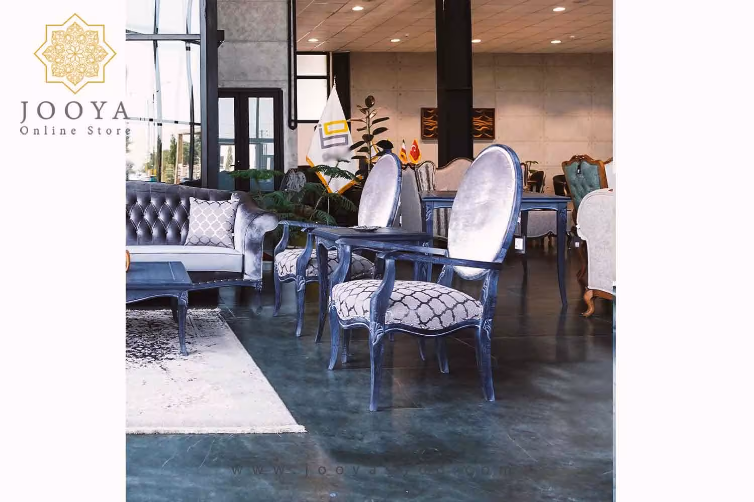 ست 8 نفره مبل کلاسیک لاپند و غذاخوری 6 نفره طوسی