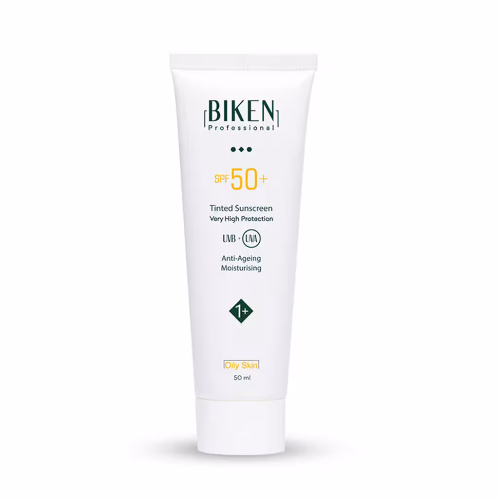 کرم ضد آفتاب رنگی  SPF50 مدل  1پوست های چرب50 میلی لیتر بیکن BIKEN