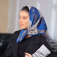 مینی اسکارف (باندانا) طرح  گوچی  رنگ سفید آبی  ارسال رایگان 