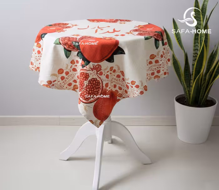 رومیزی شانل مخمل یلدایی طرح یلدا مبارک