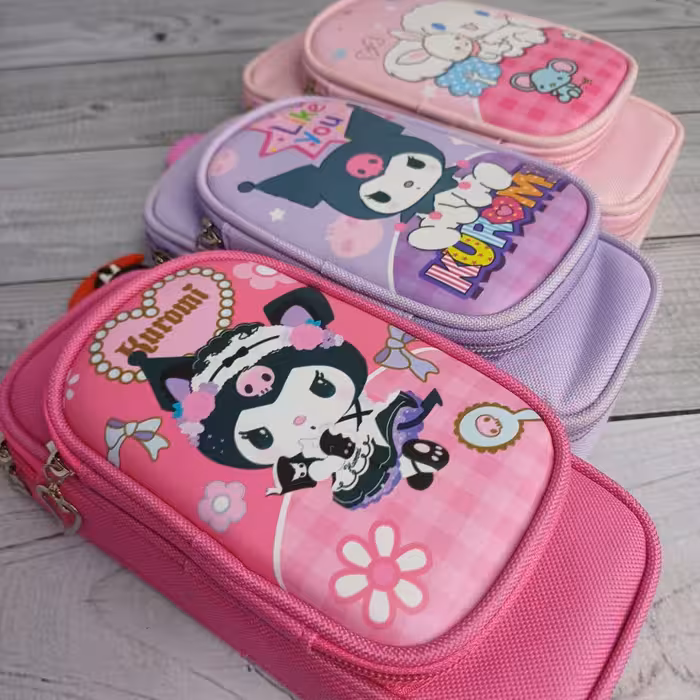 جامدادی کرومی دو زیپ آویز دار