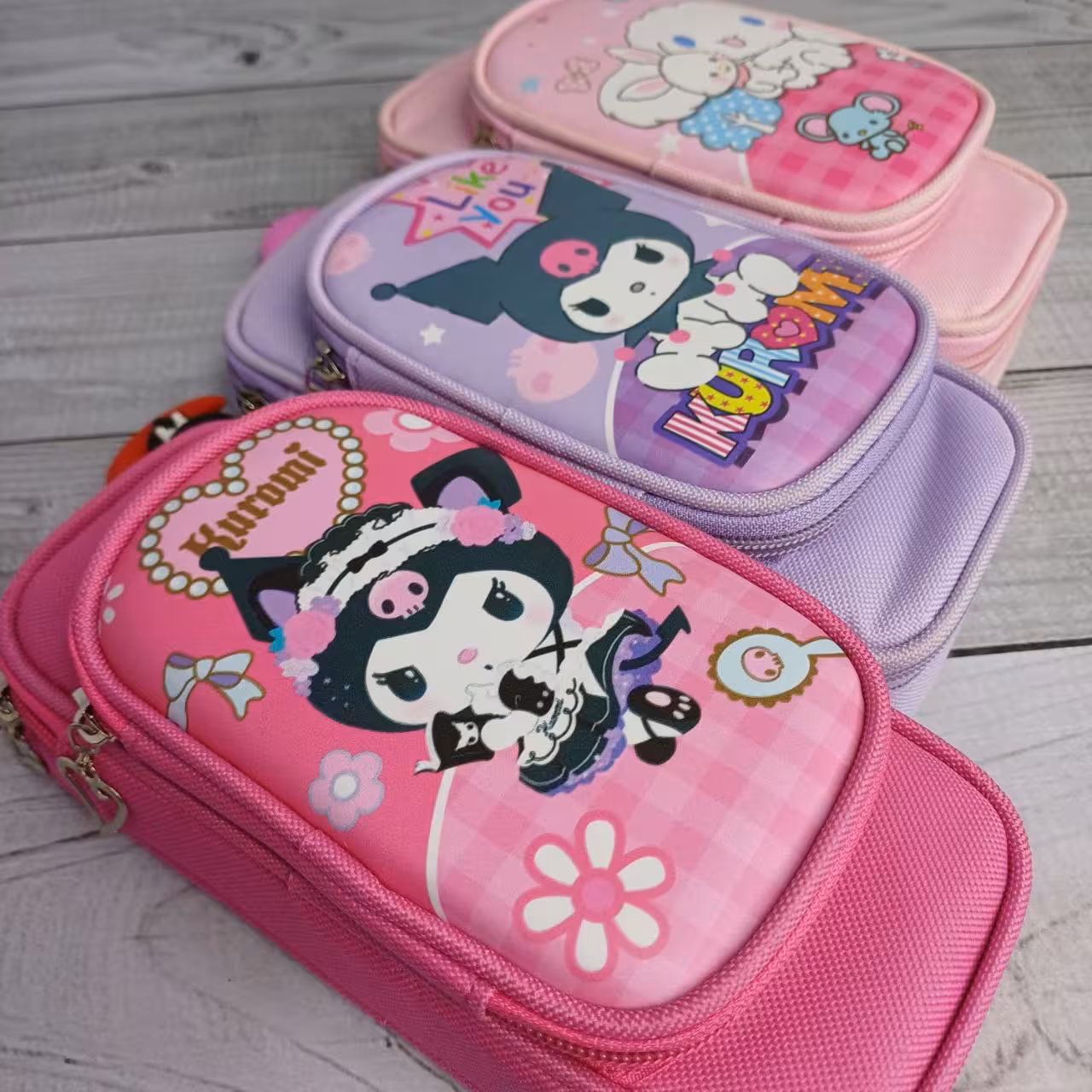 جامدادی کرومی دو زیپ آویز دار