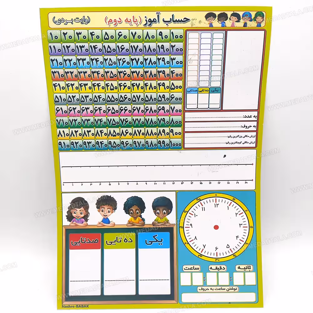 حسب آموز پایه دوم دبستان (وایت بردی)