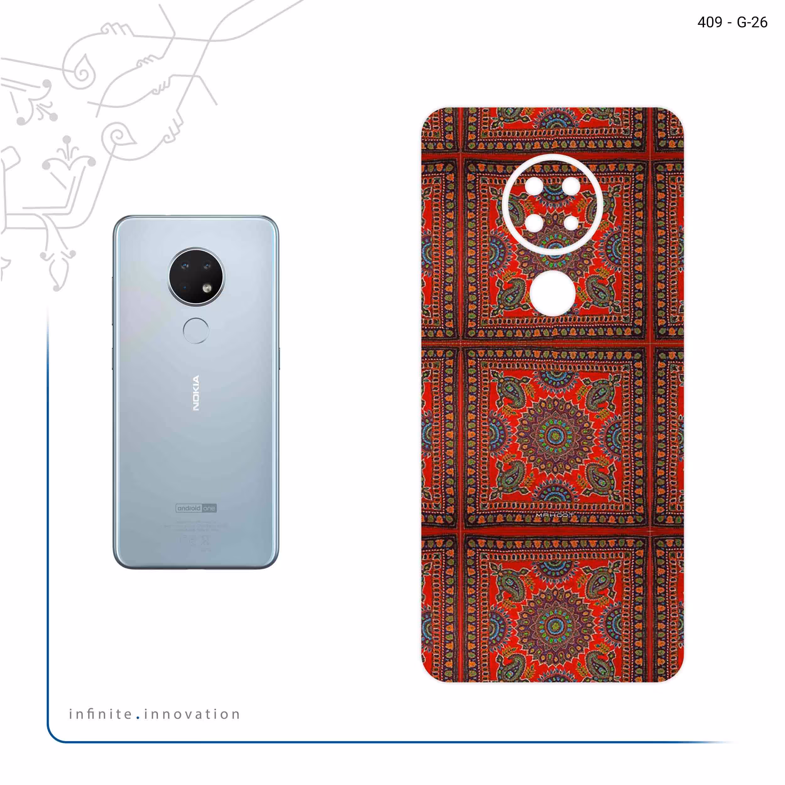 برچسب پوششی ماهوت مدل Embroidered Rug مناسب برای گوشی موبایل نوکیا 6.2