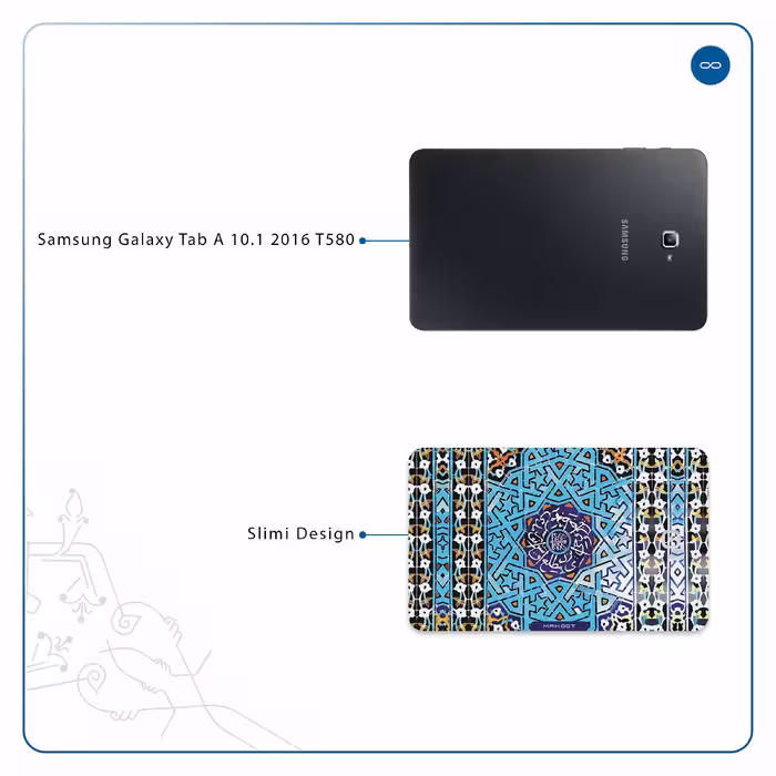 برچسب پوششی ماهوت مدل Iran-Tile7 مناسب برای تبلت سامسونگ Galaxy Tab A 10.1 2016 T580