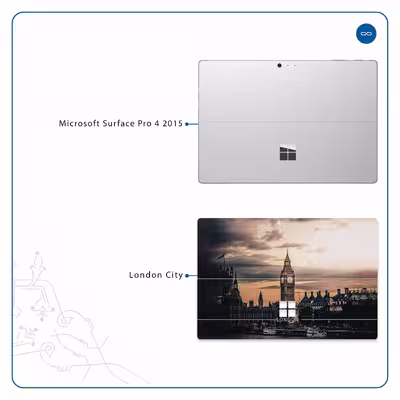 برچسب پوششی ماهوت مدل London City مناسب برای تبلت مایکروسافت Surface Pro 4 2015