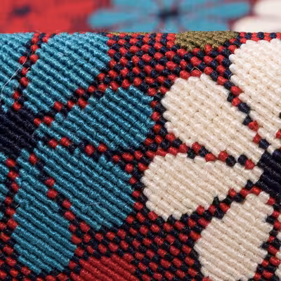 گلیم ماشینی دنیای فرش مدل گلسان کد 414